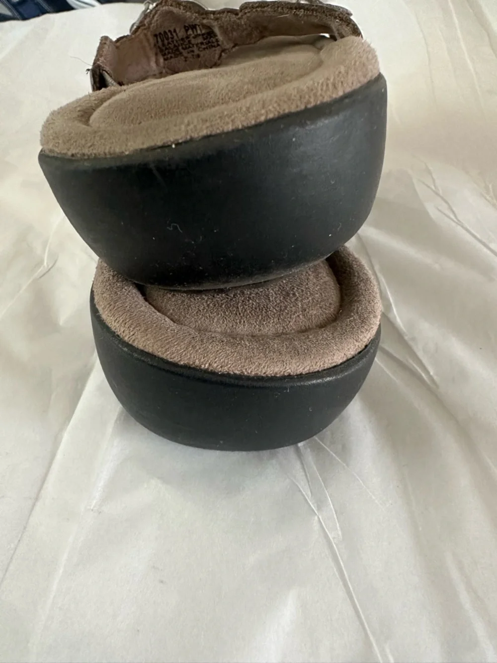 Minnetonka Leather Slide Sandals Concho Western Boho Brown Size 6 - Picture 5 of 6